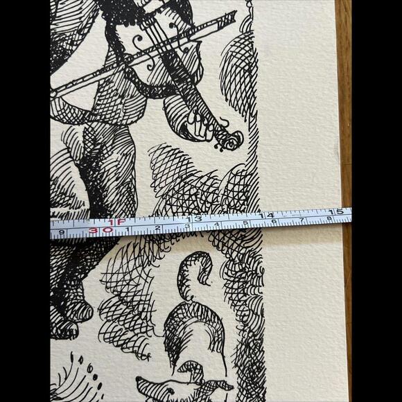 EMMANUAL SNITKOVSKY INK ON PAPER JEWISH ART NUMBERED AND SIGNED MINT COND 1970S - Picture 12 of 13